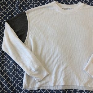 Hollister, XS, white, boyfriend long-sleeve tee